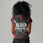 Steve Biko Women V-Neck T-Shirt with Black Consciousness Portrait, Power Fist Symbol and Red-Black Freedom - African Pride