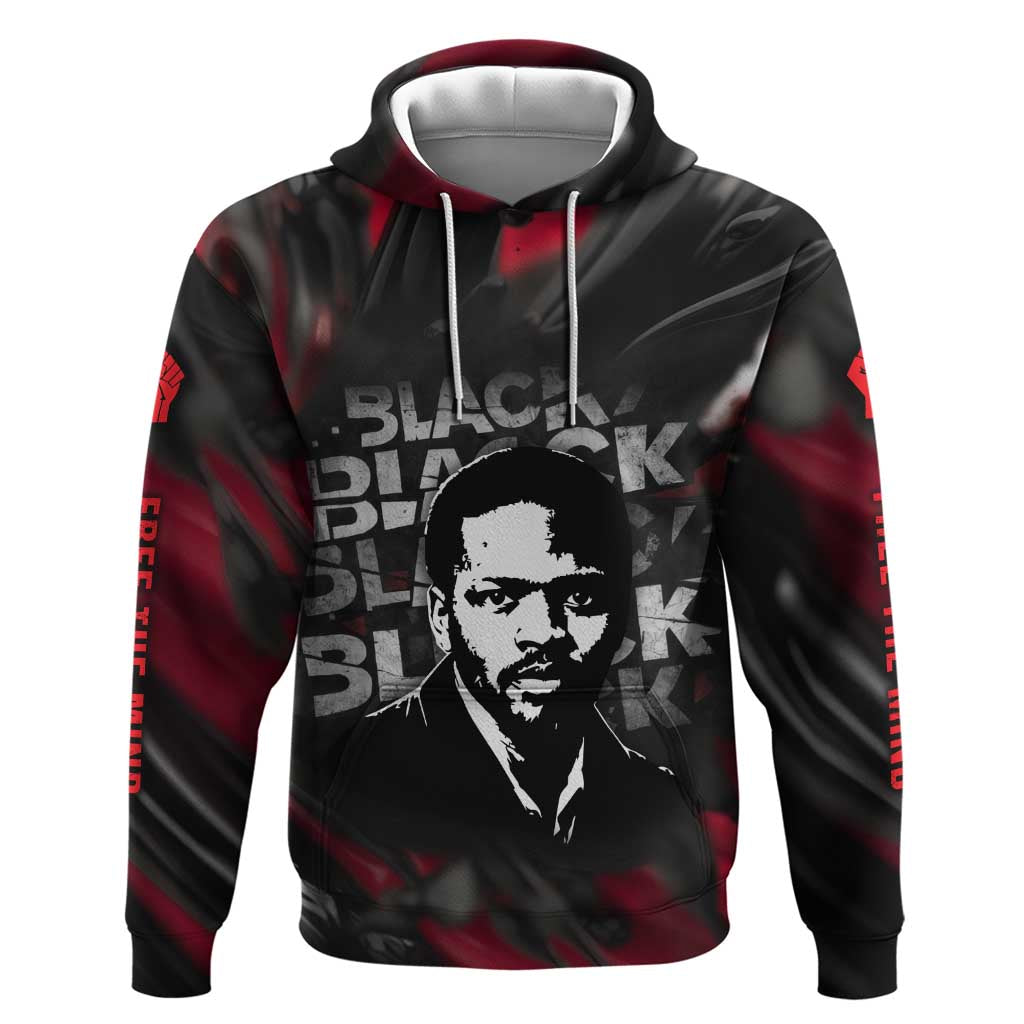 Steve Biko Zip Hoodie with Black Consciousness Portrait, Power Fist Symbol and Red-Black Freedom - African Pride