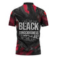 Steve Biko Zipper Polo Shirt with Black Consciousness Portrait, Power Fist Symbol and Red-Black Freedom - African Pride