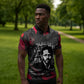 Steve Biko Zipper Polo Shirt with Black Consciousness Portrait, Power Fist Symbol and Red-Black Freedom - African Pride