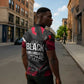Steve Biko Zipper Polo Shirt with Black Consciousness Portrait, Power Fist Symbol and Red-Black Freedom - African Pride