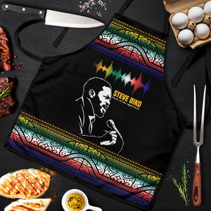 Steve Biko Apron with Microphone Portrait, Black Consciousness Quote and Vibrant Ethnic Wave - African Pride