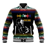 Steve Biko Baseball Jacket with Microphone Portrait, Black Consciousness Quote and Vibrant Ethnic Wave - African Pride
