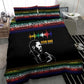 Steve Biko Bedding Set with Microphone Portrait, Black Consciousness Quote and Vibrant Ethnic Wave - African Pride