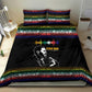 Steve Biko Bedding Set with Microphone Portrait, Black Consciousness Quote and Vibrant Ethnic Wave - African Pride