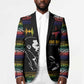Steve Biko Blazer with Microphone Portrait, Black Consciousness Quote and Vibrant Ethnic Wave - African Pride