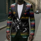 Steve Biko Blazer with Microphone Portrait, Black Consciousness Quote and Vibrant Ethnic Wave - African Pride