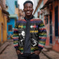 Steve Biko Bomber Jacket with Microphone Portrait, Black Consciousness Quote and Vibrant Ethnic Wave - African Pride