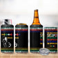 Steve Biko 4 in 1 Can Cooler Tumbler with Microphone Portrait, Black Consciousness Quote and Vibrant Ethnic Wave - African Pride