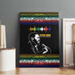 Steve Biko Canvas Wall Art with Microphone Portrait, Black Consciousness Quote and Vibrant Ethnic Wave - African Pride