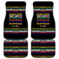 Steve Biko Car Mats with Microphone Portrait, Black Consciousness Quote and Vibrant Ethnic Wave - African Pride