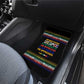 Steve Biko Car Mats with Microphone Portrait, Black Consciousness Quote and Vibrant Ethnic Wave - African Pride