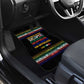 Steve Biko Car Mats with Microphone Portrait, Black Consciousness Quote and Vibrant Ethnic Wave - African Pride