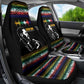 Steve Biko Car Seat Cover with Microphone Portrait, Black Consciousness Quote and Vibrant Ethnic Wave - African Pride