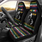 Steve Biko Car Seat Cover with Microphone Portrait, Black Consciousness Quote and Vibrant Ethnic Wave - African Pride