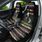 Steve Biko Car Seat Cover with Microphone Portrait, Black Consciousness Quote and Vibrant Ethnic Wave - African Pride