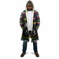 Steve Biko Cloak with Microphone Portrait, Black Consciousness Quote and Vibrant Ethnic Wave - African Pride