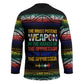 Steve Biko Hockey Jersey with Microphone Portrait, Black Consciousness Quote and Vibrant Ethnic Wave - African Pride