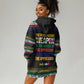 Steve Biko Hoodie Dress with Microphone Portrait, Black Consciousness Quote and Vibrant Ethnic Wave - African Pride