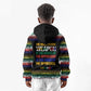 Steve Biko Kid Hoodie with Microphone Portrait, Black Consciousness Quote and Vibrant Ethnic Wave - African Pride