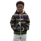 Steve Biko Kid Hoodie with Microphone Portrait, Black Consciousness Quote and Vibrant Ethnic Wave - African Pride