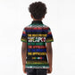 Steve Biko Kid Polo Shirt with Microphone Portrait, Black Consciousness Quote and Vibrant Ethnic Wave - African Pride