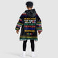 Steve Biko Kid Wearable Blanket Hoodie with Microphone Portrait, Black Consciousness Quote and Vibrant Ethnic Wave - African Pride