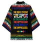 Steve Biko Kimono with Microphone Portrait, Black Consciousness Quote and Vibrant Ethnic Wave - African Pride