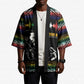Steve Biko Kimono with Microphone Portrait, Black Consciousness Quote and Vibrant Ethnic Wave - African Pride