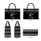 Steve Biko Leather Bag with Microphone Portrait, Black Consciousness Quote and Vibrant Ethnic Wave - African Pride