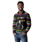 Steve Biko Long Sleeve Polo Shirt with Microphone Portrait, Black Consciousness Quote and Vibrant Ethnic Wave - African Pride