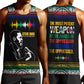 Steve Biko Men Tank Top with Microphone Portrait, Black Consciousness Quote and Vibrant Ethnic Wave - African Pride