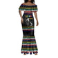 Steve Biko Mermaid Dress with Microphone Portrait, Black Consciousness Quote and Vibrant Ethnic Wave - African Pride