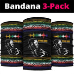 Steve Biko Neck Gaiter with Microphone Portrait, Black Consciousness Quote and Vibrant Ethnic Wave - African Pride