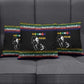 Steve Biko Pillow Cover with Microphone Portrait, Black Consciousness Quote and Vibrant Ethnic Wave - African Pride