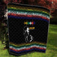 Steve Biko Quilt with Microphone Portrait, Black Consciousness Quote and Vibrant Ethnic Wave - African Pride