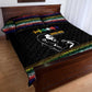 Steve Biko Quilt Bed Set with Microphone Portrait, Black Consciousness Quote and Vibrant Ethnic Wave - African Pride