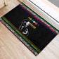 Steve Biko Rubber Doormat with Microphone Portrait, Black Consciousness Quote and Vibrant Ethnic Wave - African Pride