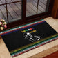 Steve Biko Rubber Doormat with Microphone Portrait, Black Consciousness Quote and Vibrant Ethnic Wave - African Pride