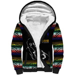 Steve Biko Sherpa Hoodie with Microphone Portrait, Black Consciousness Quote and Vibrant Ethnic Wave - African Pride
