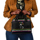 Steve Biko Shoulder Handbag with Microphone Portrait, Black Consciousness Quote and Vibrant Ethnic Wave - African Pride
