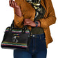 Steve Biko Shoulder Handbag with Microphone Portrait, Black Consciousness Quote and Vibrant Ethnic Wave - African Pride