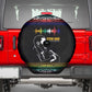 Steve Biko Spare Tire Cover with Microphone Portrait, Black Consciousness Quote and Vibrant Ethnic Wave - African Pride
