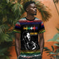 Steve Biko T shirt with Microphone Portrait, Black Consciousness Quote and Vibrant Ethnic Wave - African Pride