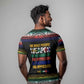 Steve Biko T shirt with Microphone Portrait, Black Consciousness Quote and Vibrant Ethnic Wave - African Pride