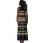 Steve Biko Tank Maxi Dress with Microphone Portrait, Black Consciousness Quote and Vibrant Ethnic Wave - African Pride