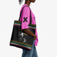 Steve Biko Tote Bag with Microphone Portrait, Black Consciousness Quote and Vibrant Ethnic Wave - African Pride