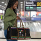 Steve Biko Travel Bag with Microphone Portrait, Black Consciousness Quote and Vibrant Ethnic Wave - African Pride