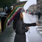 Steve Biko Umbrella with Microphone Portrait, Black Consciousness Quote and Vibrant Ethnic Wave - African Pride