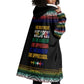 Steve Biko Wearable Blanket Hoodie with Microphone Portrait, Black Consciousness Quote and Vibrant Ethnic Wave - African Pride